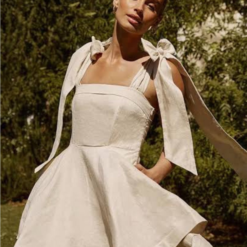 DISSH Cream Bow-Tie Mini Dress